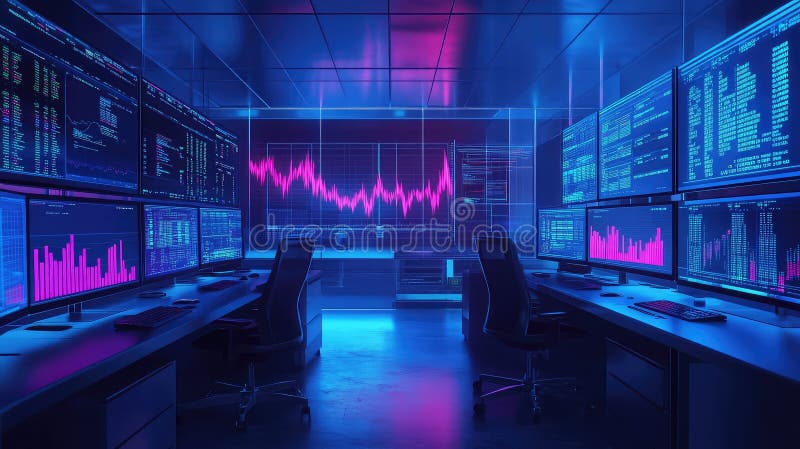 Wall Street trading floor showing AI stocks