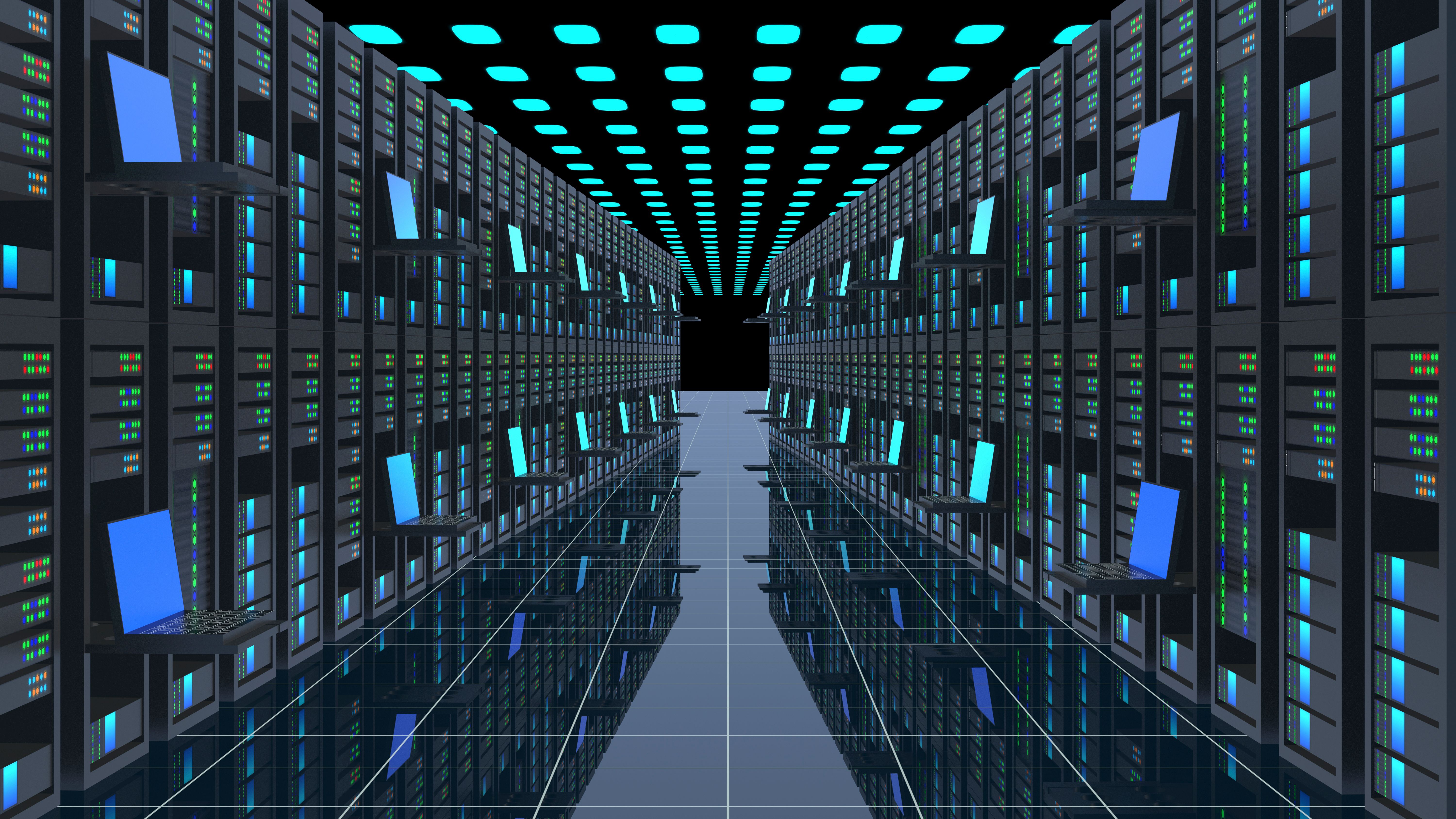 Modern edge computing data center with advanced server infrastructure and network equipment