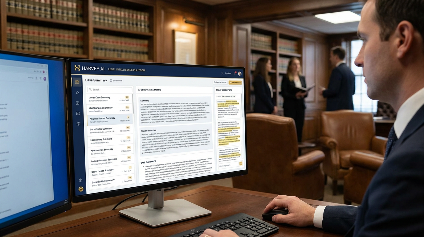 Harvey AI legal research interface