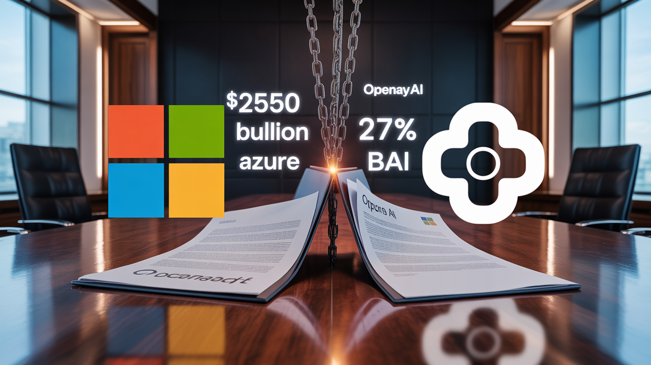 Corporate boardroom showing tension between Microsoft and OpenAI